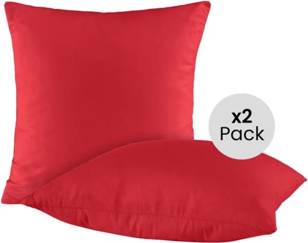 P-87213231892282-20260406111549.webp Unyqoos® Set van twee rode katoenen kussenslopen met luxe glans en ademend ontwerp
