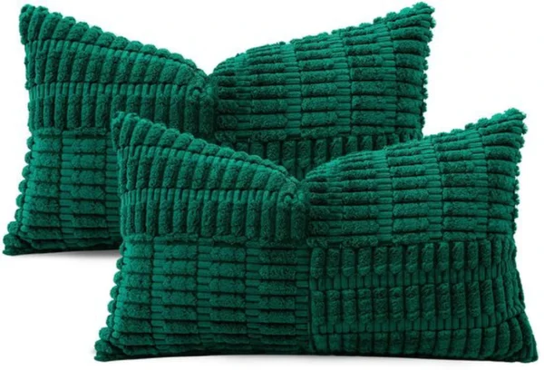 P-87213231895253-20260406111042.webp Unyqoos® Set van 2 decoratieve corduroy kussenslopen met kruisstrepen voor woonkamer