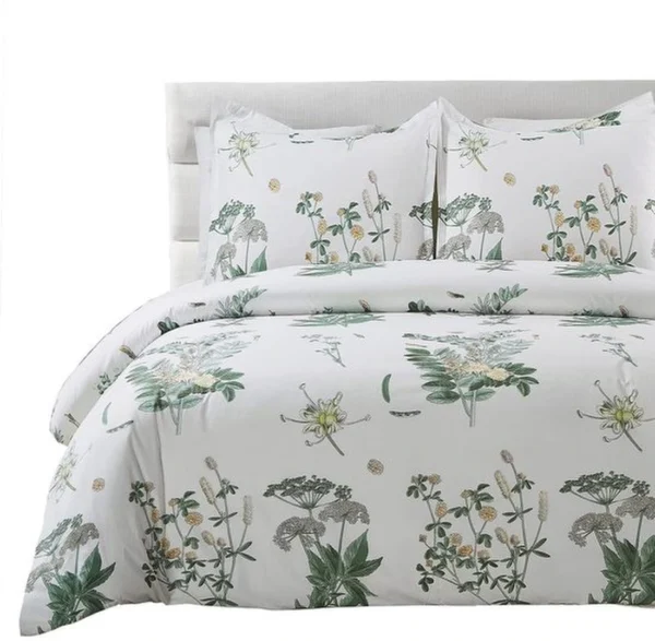 P-87213231920510-20260405103518.webp Unyqoos® Twee-delige bloemen dekbedovertrekset van microvezel met ritssluiting