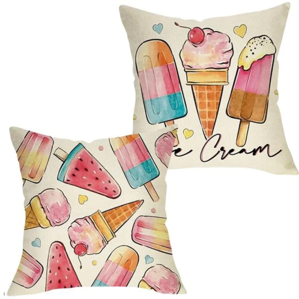 Unyqoos® Set van 2 decoratieve kussenovertrekken voor zomer, 45 x 45 cm, buitengebruik