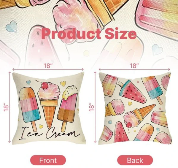Unyqoos® Set van 2 decoratieve kussenovertrekken voor zomer, 45 x 45 cm, buitengebruik
