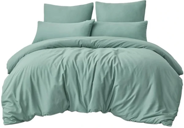 P-87213231932184-20260405103931.webp Unyqoos® Zachte en strijkvrije microvezel beddengoedset in saliegroen met ritssluiting
