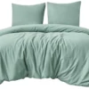 P-87213231932185-20260405103939.webp Unyqoos® Zachte en strijkvrije microvezel beddengoedset in saliegroen met ritssluiting