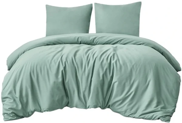 P-87213231932185-20260405103939.webp Unyqoos® Zachte en strijkvrije microvezel beddengoedset in saliegroen met ritssluiting