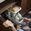 Unyqoos® Dubbeldeks keukenwagen met wielen en handige opbergruimtes voor onder de gootsteen