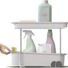 Unyqoos® Dubbeldeks keukenwagen met wielen en handige opbergruimtes voor onder de gootsteen