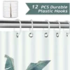 Unyqoos® Waterdicht Badkamergordijn met Tropische Bladeren en Bananenprint, Inclusief 12 Haken, 180 x 180 cm