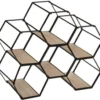 P-87213231942080-20260406110614.webp Unyqoos® Stijlvolle metalen en houten flessenhouder voor zes flessen wijn