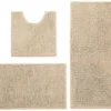 Unyqoos® Luxueuze Antislip Badmatset met Hoge Waterabsorptie en Zachte Microvezel, 3-Delige Set in Camelkleur