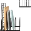 P-87213231976980-20260406094534.webp Unyqoos® Stijlvol zwart snijplankrek met vijf sleuven voor optimale keukenorganisatie