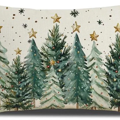 P-87213232007940-20260406111247.webp Unyqoos® Feestelijke linnen kussensloop met kerstpatroon voor binnen en buiten