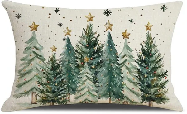 P-87213232007940-20260406111247.webp Unyqoos® Feestelijke linnen kussensloop met kerstpatroon voor binnen en buiten