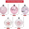 Unyqoos® Set van 16 roze en witte kerstballen voor feestelijke boomdecoratie