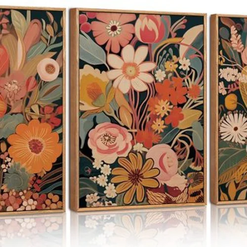 Unyqoos® Abstracte Botanische Canvas Kunst Set voor Minimalistische Wanddecoratie