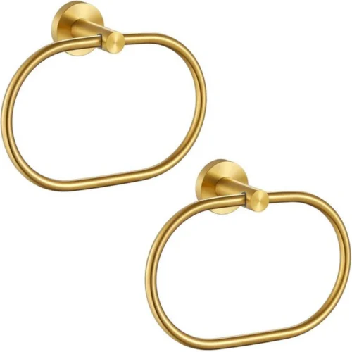 Unyqoos® Gouden handdoekringen set van 2 voor moderne badkamer inrichting