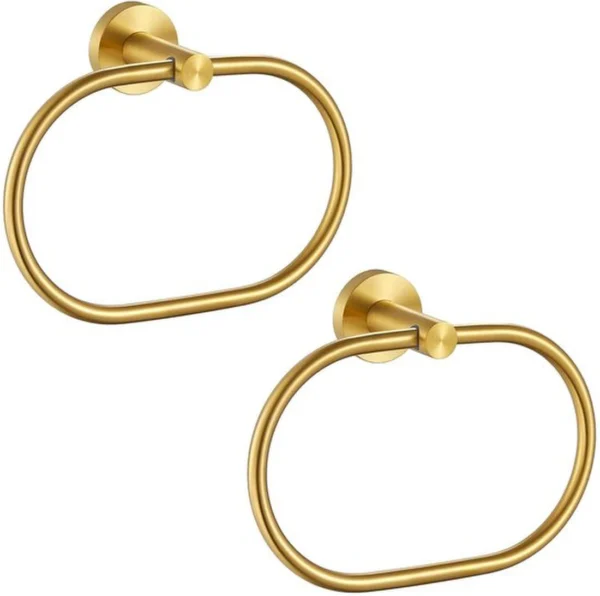 Unyqoos® Gouden handdoekringen set van 2 voor moderne badkamer inrichting
