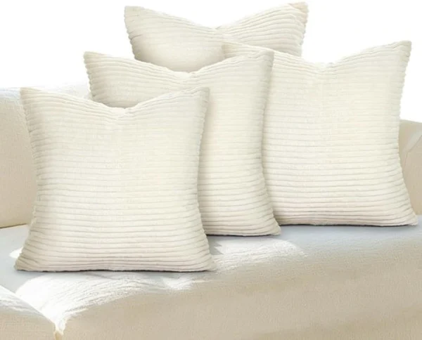P-87213232053170-20260406111807.webp Unyqoos® Set van 4 fluwelen corduroy kussenslopen met verborgen ritssluiting 40 x 40 cm