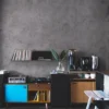 Unyqoos® Zelfklevende Vinyl Meubelfolie met Industriële Betonlook voor Interieurdecoratie, 40 x 300 cm, Donkergrijs