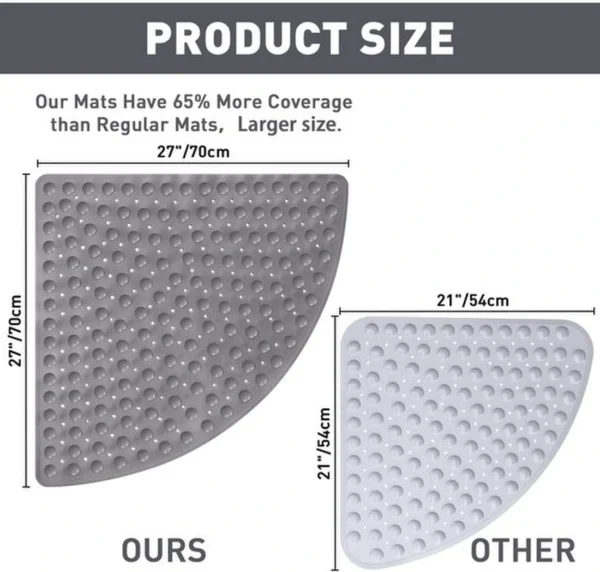 Unyqoos® antislip douchemat voor hoekdouche met masserende functie