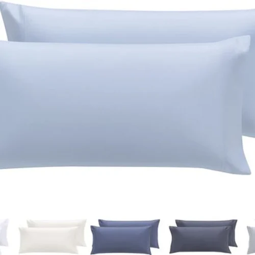 P-87213232108850-20260406111652.webp Unyqoos® Set van twee lichtblauwe kussenslopen van zachte microvezel voor comfort
