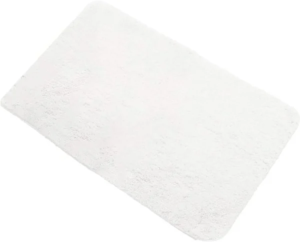 Unyqoos® Witte rechthoekige badmat van chenille met antislip en absorberende eigenschappen