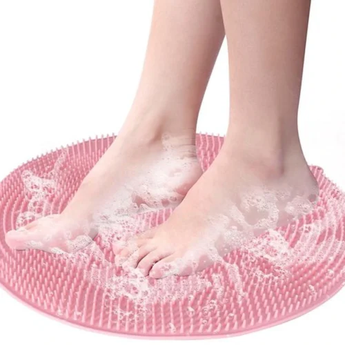 P-87213232145310-20260405140416.webp Unyqoos® Roze siliconen anti-slip mat voor voetmassage en lichaamsscrub in de douche