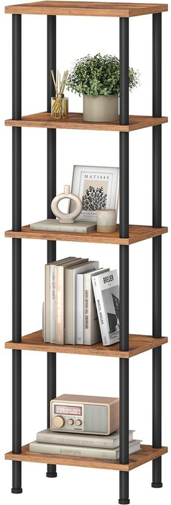 P-87213232145620-20260406081044.webp Unyqoos® Stijlvol en Ruim Boekenkast met Vijf Open Niveaus voor Thuis en Kantoor