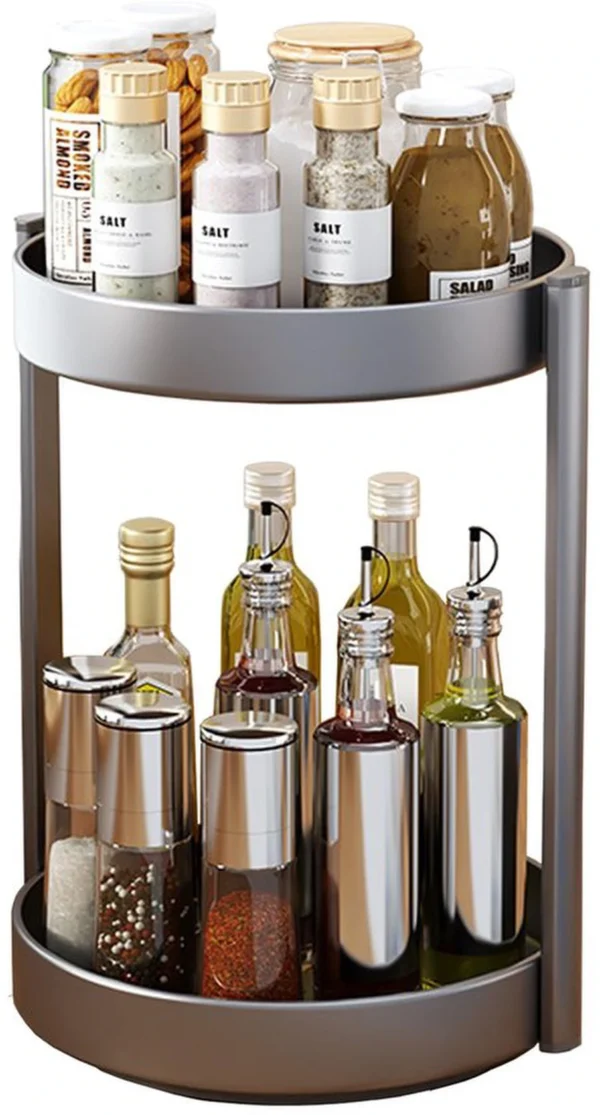 Unyqoos® Draaibare Dubbele Laag Organisator voor Keuken en Badkamer met Metaalcoating