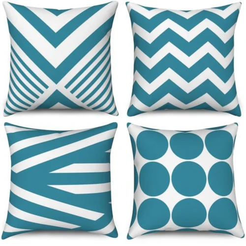 P-87213232162760-20260406111909.webp Unyqoos® Turquoise kussenslopen set van 4 met abstract geometrisch patroon voor diverse interieurs