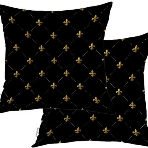 Unyqoos® Stijlvolle sierkussenhoezen met fleur de lis en bloemenmotief, set van 2