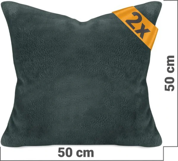 P-87213232281017-20260406110634.webp Unyqoos® Set van 2 Zachte Fleece Kussenslopen in Antraciet van 50 x 50 cm