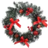 Unyqoos® Elegante kunstkerstkrans met rode bessen en dennenappels voor winterdecoratie