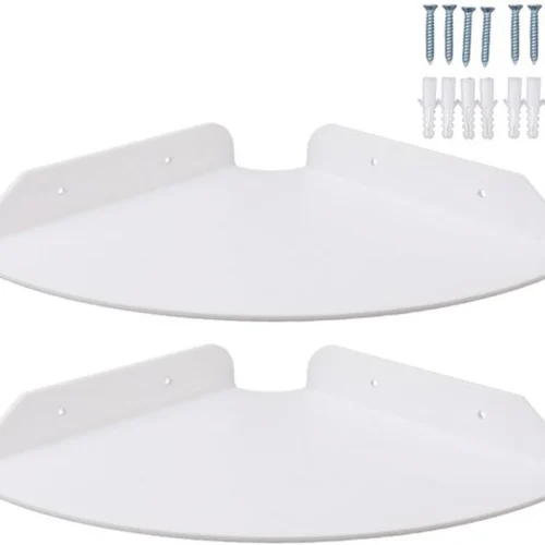 P-87213232304010-20260406080920.webp Unyqoos® Set van twee witte zwevende hoekplanken voor multifunctioneel gebruik in huis