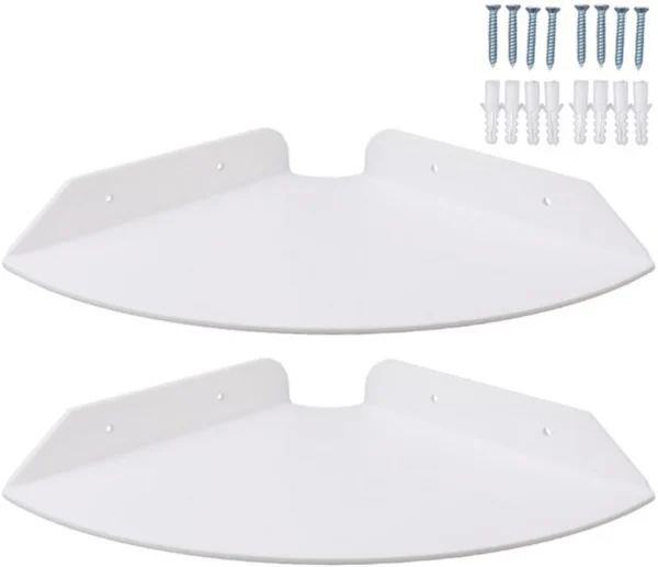 P-87213232304010-20260406080920.webp Unyqoos® Set van twee witte zwevende hoekplanken voor multifunctioneel gebruik in huis