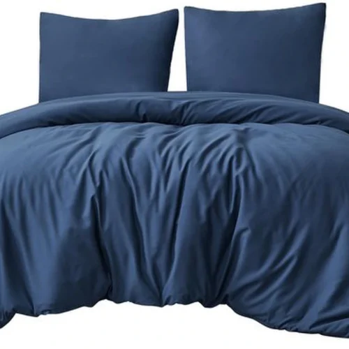 Unyqoos® Comfortabele beddengoedset van microvezel in marineblauw met ritssluiting