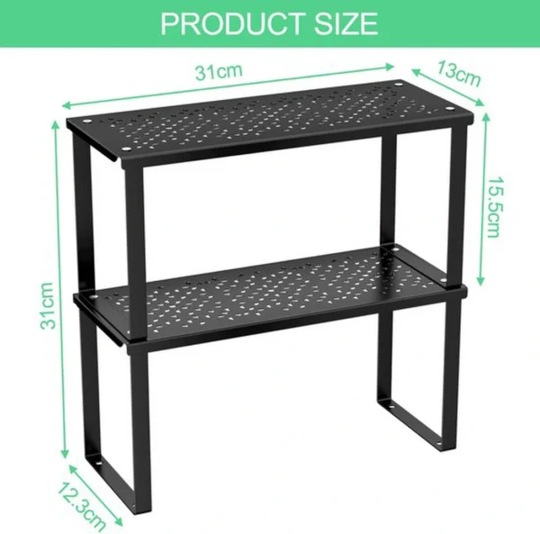 Unyqoos® Stapelbare Metalen Keukenorganizer Set van 2 voor Optimaal Ruimtegebruik en Orde