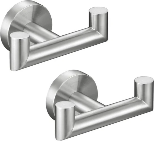 P-87213232344850-20260406115347.webp Unyqoos® Twee roestvrijstalen wandhaken voor handdoeken in badkamer en keuken