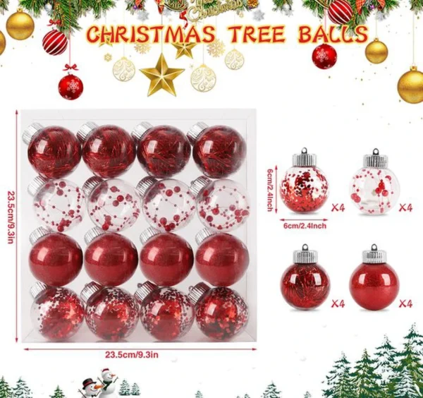 Unyqoos® Onbreekbare rode kerstballen set voor veelzijdige kerstboomversiering