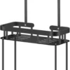 P-87213232393500-20260405173905.webp Unyqoos® Zwarte hangende doucheplank met dubbele manden voor glazen deuren