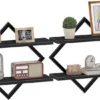 P-87213232402953-20260406082544.webp Unyqoos® Stijlvolle set van 2 wandrekken met ruitvormig metalen frame in zwart