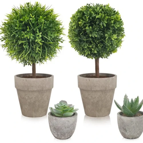 Unyqoos® Set van vier levensechte kunstplanten voor diverse interieurdecoratie