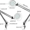 Unyqoos® Dimbare LED-vergrootlamp met flexibele arm en glazen lens voor precisiewerk