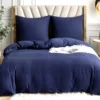 Unyqoos® Comfortabel zomerdekbedovertrek in blauw met ritssluiting voor tweepersoonsbed