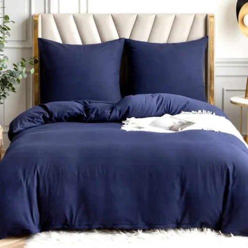 Unyqoos® Comfortabel zomerdekbedovertrek in blauw met ritssluiting voor tweepersoonsbed