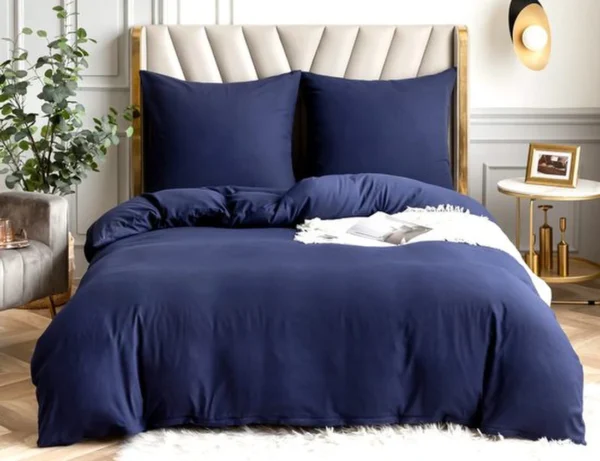 Unyqoos® Comfortabel zomerdekbedovertrek in blauw met ritssluiting voor tweepersoonsbed