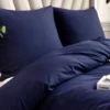 Unyqoos® Comfortabel zomerdekbedovertrek in blauw met ritssluiting voor tweepersoonsbed