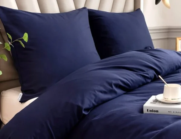 Unyqoos® Comfortabel zomerdekbedovertrek in blauw met ritssluiting voor tweepersoonsbed