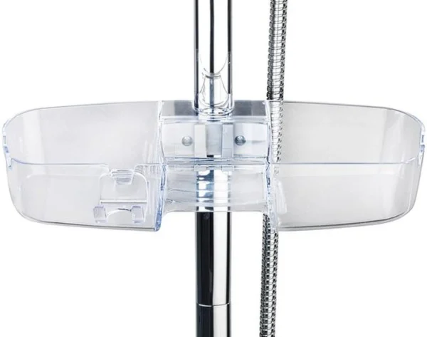 Unyqoos® Handige douchecaddy met drie vakken en haken voor extra opbergruimte