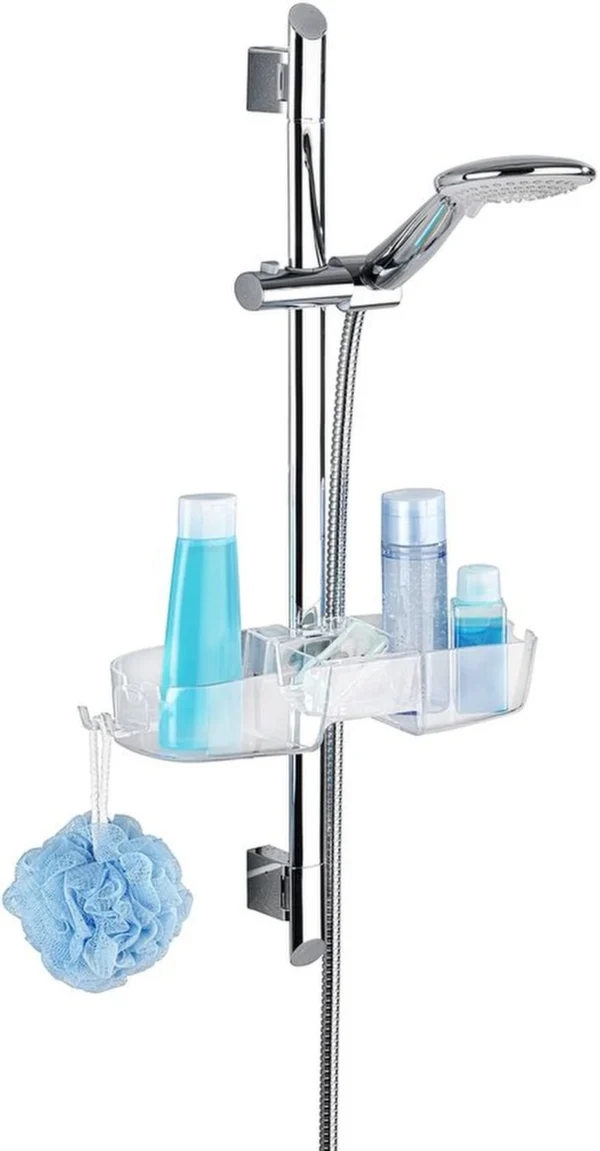 Unyqoos® Handige douchecaddy met drie vakken en haken voor extra opbergruimte