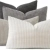 Unyqoos® Set van 4 stijlvolle grijze kussenslopen voor bank, woonkamer en slaapkamer, 40 x 60 cm